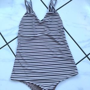 ACACIA black and white striped one piece